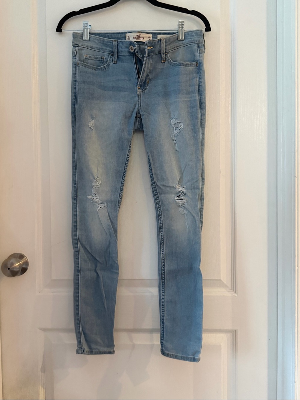 Hollister Distressed low rise super skinny jeans